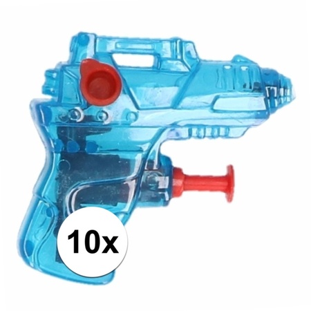 10x Small waterguns blue 7 cm