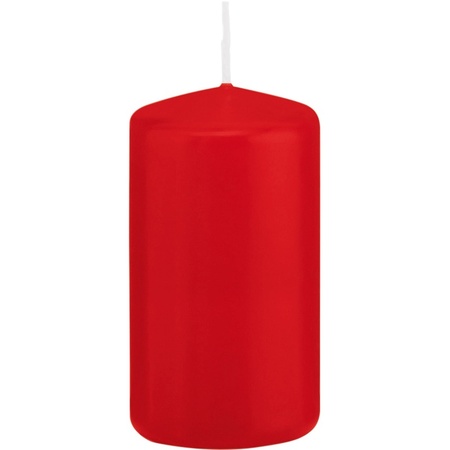 1x Red cylinder candle 6 x 12 cm 40 hours