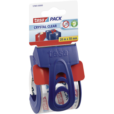 1x Tesa small packagingtape roller rolldispenser with 20 mtr tape
