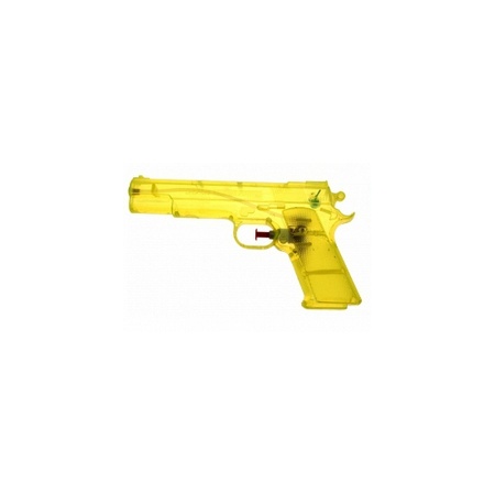 3x Yellow low budget water pistol 20 cm