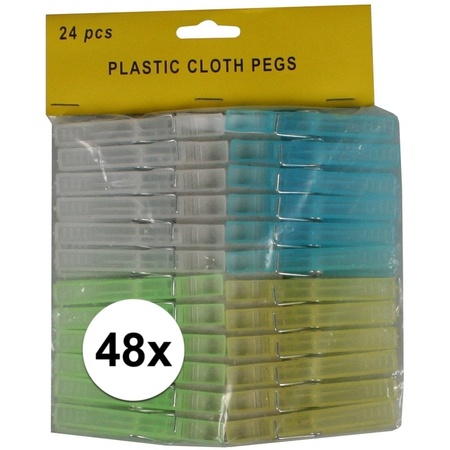 Wasknijpers plastic 48 stuks