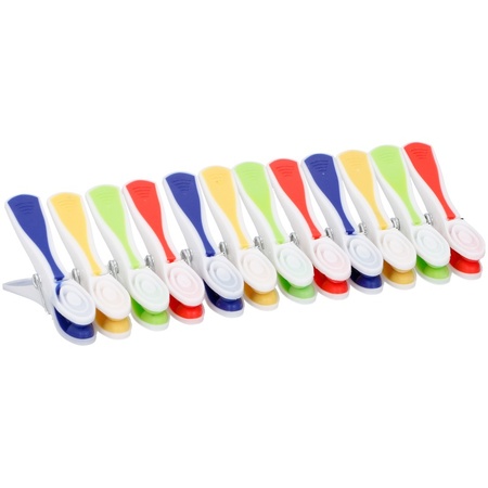 Gekleurde wasknijpers van plastic 84 stuks
