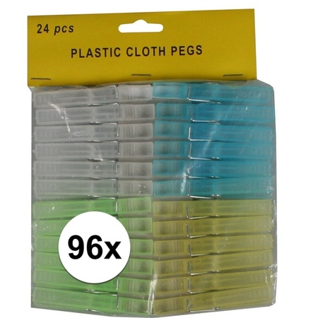 96x Plastic pegs 8 cm