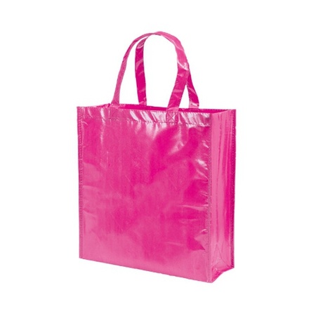 Milieuvriendelijke roze boodschappentassen 38 cm