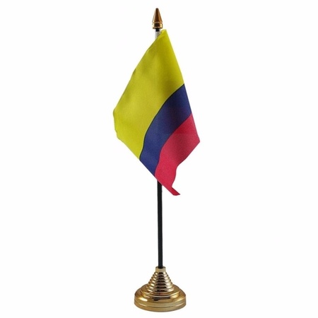 Polyester Colombiaanse vlag voor op bureau 10 x 15 cm