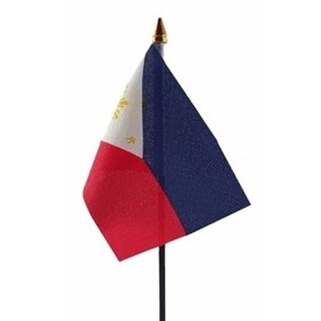 Polyester Filipijnse vlag voor op bureau 10 x 15 cm