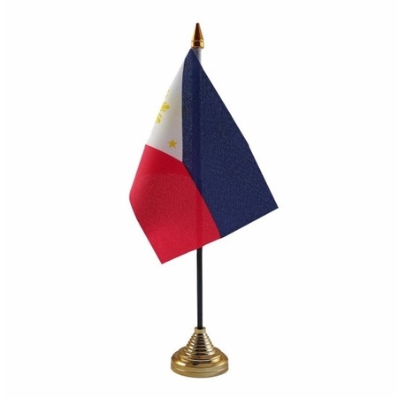 Polyester Filipijnse vlag voor op bureau 10 x 15 cm