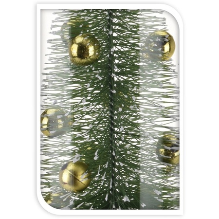 Gold Christmas tree in glass dome decoration 22 cm