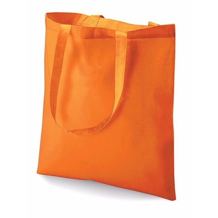 Voordelig oranje katoenen draagtasje 10 liter