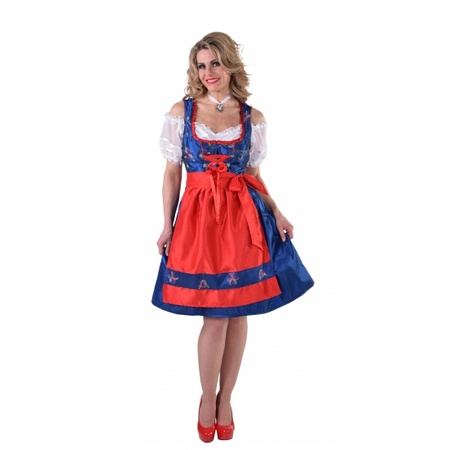 Blue Tyrolean dress with red apron