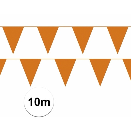 EK oranje straat/ huis versiering pakket met oa 1x Mega Holland vlag, 100 meter oranje vlaggenlijnen